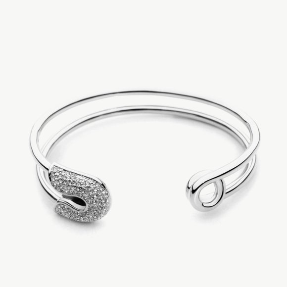 Rhinestone Double Hoop Bracelet For Women - Picture 6 of 6
